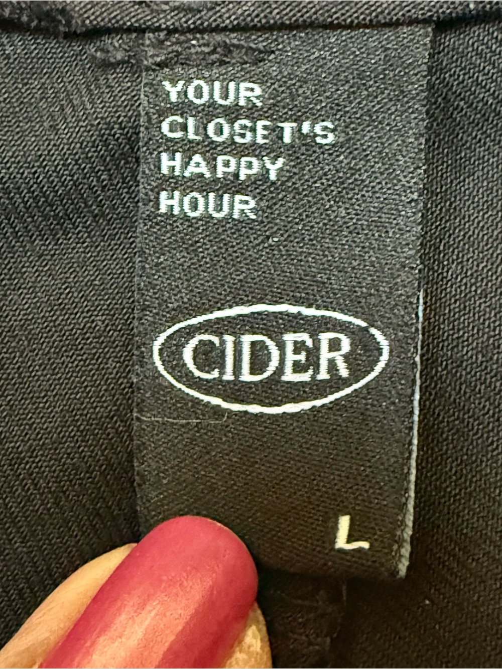 CIDER High Waisted Pleated Black Wide Leg Trousers Pants Size Large - Picture 6 of 7